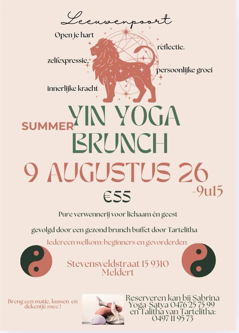Yin Yoga Brunch 9 augustus 2026 - Afbeelding 2
